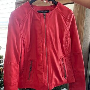 Wilsons Leather Women's Vibrant Red Leather Jacket